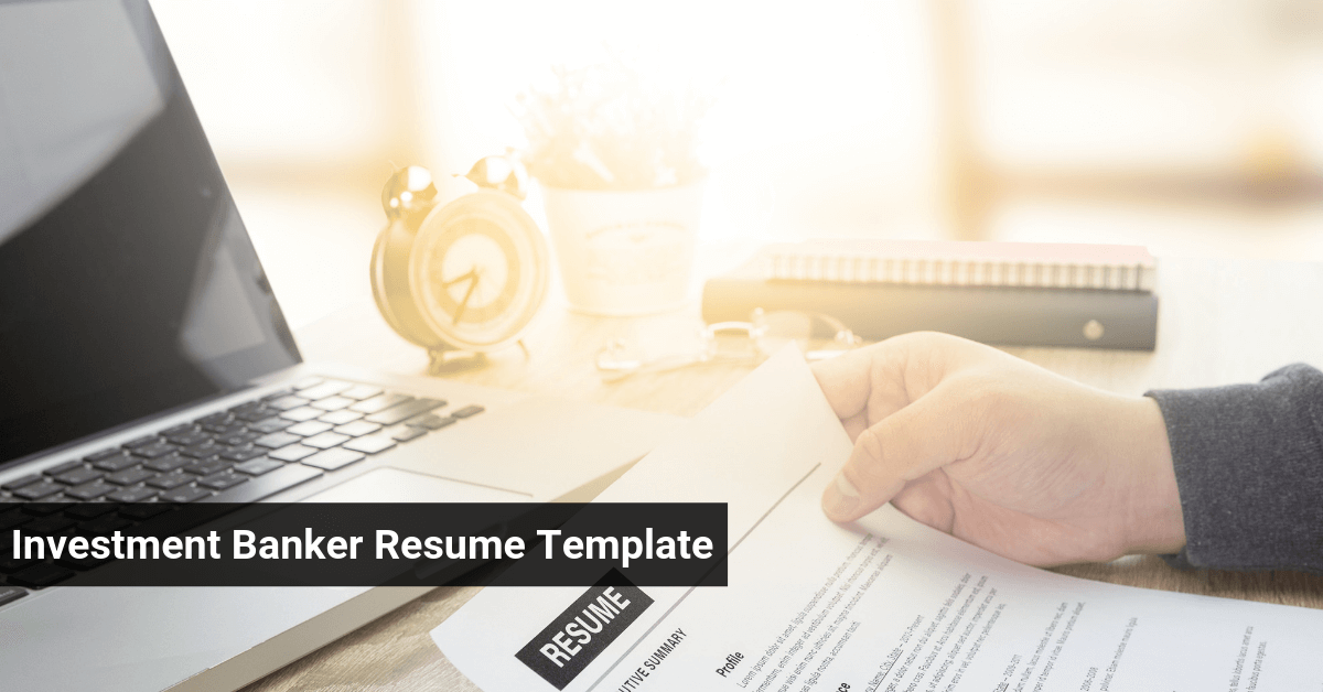 mba experienced investment banker resume template cover