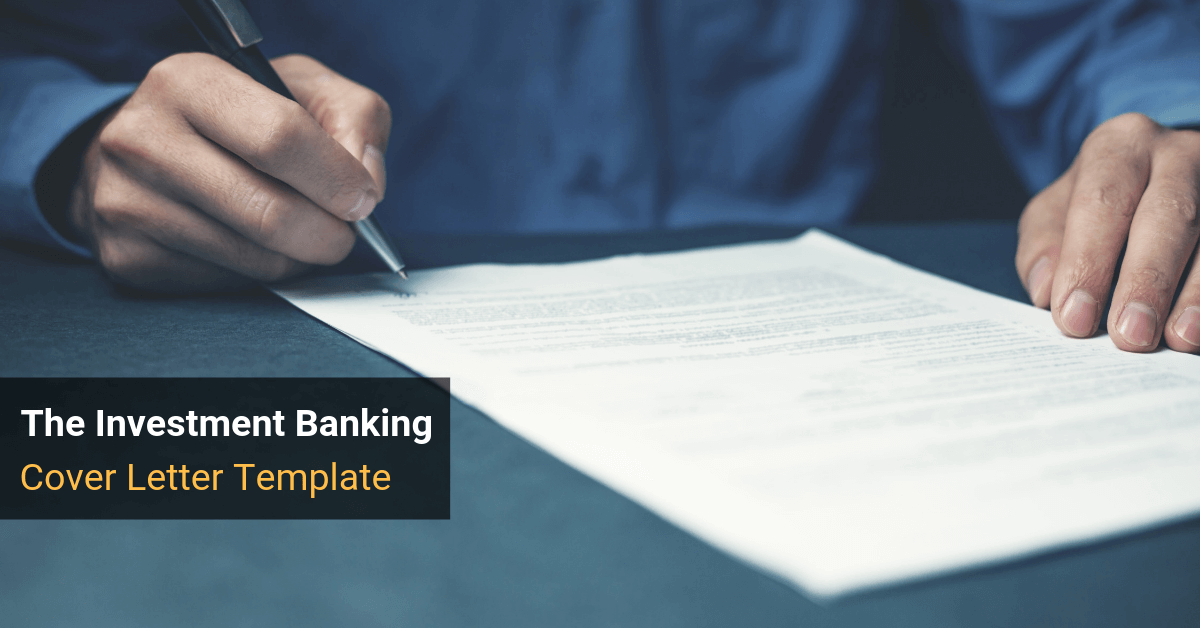 Investment Banking Cover Letter Template Tutorial