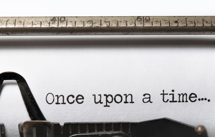 One upon a time typed on an old typewriter