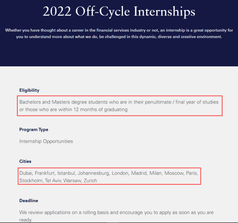 OffCycle Investment Banking Internship Full Guide